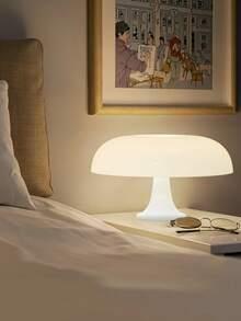 Rechargeable Metal Dimmable Touch Mushroom Desk Lamp Orange & White Modern Decorative Table Lamp Suitable For Bedroom Living Room Home Party Indoor Night Light Bedside Reading Decor Lamp Home Decoration Accessory - A - View 7