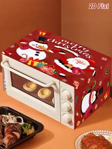 1件裝聖誕紅色微波爐防塵罩，聖誕老人、雪人、企鵝圖案，Merry Christmas 85*35cm 聚酯纖維微波爐/烤箱/爐灶蓋，微波爐家電防塵罩，廚房防塵保護套，聖誕裝飾，聖誕節裝飾，廚房裝飾，聖誕餐桌裝飾，節日派對裝飾，冬季家居裝飾 - 聖誕款N - 查看 9
