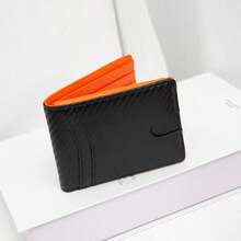 1pc Unisex Wallet, Multi-Color Cool Carbon Fiber Texture Wear-Resistant Microfiber Leather Men's Short Bifold Wallet, Built-In RFID Anti-Theft Anti-Demagnetization Protection Layer, Multiple Card Slots With Transparent Photo Window, Can Store Cash, Bank Cards, ID Cards And Other Documents, Foldable Design Anti-Scratch Wear-Resistant And Deformation-Resistant, Suitable For Business And Casual Use, Ideal For Men's Commuting, Business Travel And Daily Carry, Practical Coin And Card Holder Gift - Multicolor - View 12