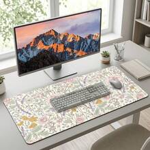 Colorful Petal Pattern Extra Long Gaming Mouse Pad And Desk Mat Set, Non-Slip Durable Rubber Bottom, Smooth Surface, Suitable For Computer Laptop Office Home, Abstract Art Decor, Back To School Supplies - A - View 3