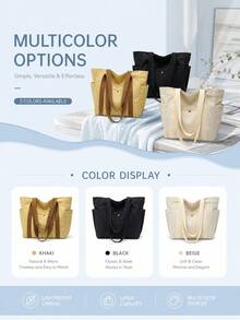Tas Tote Bridesmaid Kustom, Tas Pantai Kanvas yang Dipersonalisasi dengan Pita Inisial, Hadiah Pernikahan untuk Bridesmaid, Hadiah untuk Acara Bridal Shower, Hadiah untuknya - Tas Tote Kanvas Aneka Warna - View 6