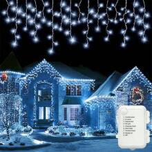 Battery Powered Icicle Lights Outdoor Christmas Lights, 8 Modes, Fairy Lights, Suitable For Home Party, Halloween, Holiday Decoration - Battery-powered Fairy Lights - View 19