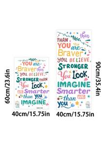 Colorful English Inspirational Quotes Wall Stickers, Decorative Wall Art, Motivational Phrases, Self-Adhesive Wall Decals, Learning Space Decoration - Multicolor - View 6
