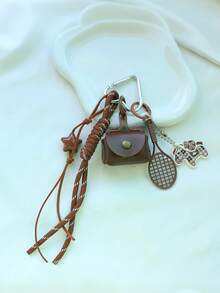 Yogodlns Leopard Print Mini Purse Keychain Bag Pendant Accessories For Backpack Maillard Horse Charm Decor Accessories Multipurpose Braided Rope Keychain - Multicolor - View 7
