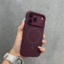 豪華亮螢光液態矽膠手機殼，適用 18 Pro Max、17 Air、16、15、14、13、12、17 Pro Max Plus，磁吸軟殼 - 櫻桃紅 - 查看 3
