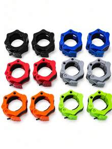 2pcs Heavy Duty Barbell Collars, Quick Release 30mm Barbell Bar Clips, Anti-Slip Safety Lock, Suitable For Gym, Weightlifting, Squat, Bench Press And Strength Training - Multicolor - View 2
