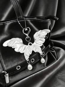 Angel Wing Pearl Bag Charm Keychain, Aesthetic Y2K Butterfly Wing Pendant Accessory For Handbag Backpack Decoration - Multicolor - View 1