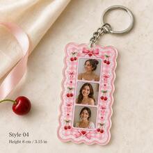 1pc Custom Personalized Photobooth Style Keychain, Custom Photo Couples Keychain, Besties Photo Keychain, Gift For Boyfriend, Besties Gift - Pink - View 14