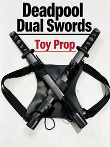 3pcs Set - Halloween Costume Props, Including Shoulder Strap And 2 Handheld Models, Renaissance Warrior Costume Accessories, Retractable Samurai Sword, Renaissance, Medieval, Sword Fake, Made Of PU Material, And Harmless, PU Foam Soft Material, Non-Metal, Unsharpened, For Adult Use Only - Multicolor - View 1