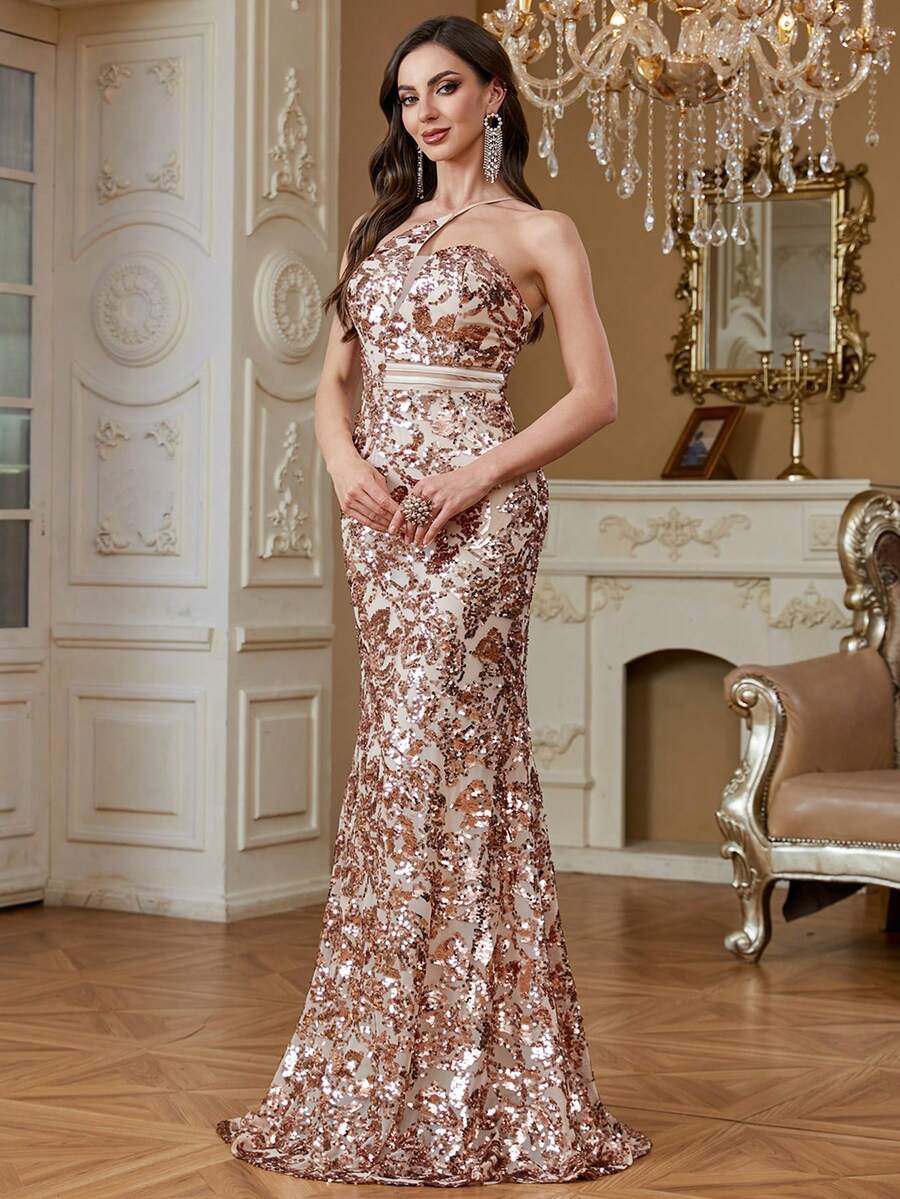 hezixi One Shoulder Backless Lace-Up Mermaid Silk Fitted Slit Formal Evening Gown, Elegant Party Dress, Formal Ball Gown