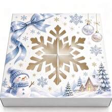 4pcs/1pc Merry Christmas Window Slot Layered Cupcake Cookie Candy Packaging Box, Santa Claus Reindeer Snowflake Gift Box - Multicolor - View 15