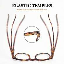 3 piezas de gafas de lectura ovaladas grandes, diseño de marco estampado, con bisagras de resorte de alta calidad, adecuadas para el uso diario de lectura de mujeres - Blanco - Ver 8