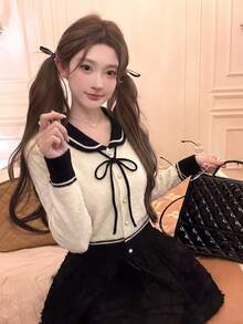 Sexy Knit Sweater, Women's Spring/Summer New Slim Fit Flattering Long Sleeve Top - Apricot - View 5