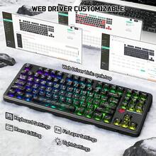 Keyboard Mekanik Nirkabel ATTACK SHARK X87 Ultra dengan Penerima Nirkabel 8K, Baterai 10000mAh, Layar Dot-Matrix, RGB 16.8M, Hot-Swappable, Keyboard yang Dapat Diprogram untuk Gamer PC - View 8