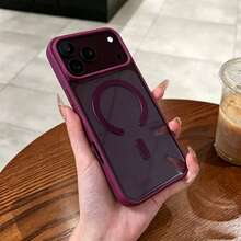 極簡馬卡龍色透明磁吸手機殼,適用於 iPhone 18 Pro 18 Pro Max,防震防摔硬殼,兼容 17 Pro Max 16 Pro Max 15 14 Plus 13 12 Mini 11 XS Max 7 8 Plus SE2020 SE2022 - 櫻桃紅 - 查看 6