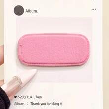 1PC Adhesive Universal Phone Stand With Mirror, High-End Solid Color Leather Texture Makeup Mirror, Desktop Foldable Support Bracket, Ultra-Thin Compact Phone Holder - Multicolor - View 11
