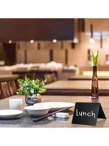 V‑Shaped Table Card With Pen, Wipe‑Able PVC Mini Blackboard Sign, Plastic Price Tag Table Number Card For Wedding Buffet Bakery Cake Shop Message Doodle Drawing - View 6