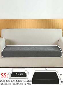 1pc Dark Gray Jacquard Sofa Cover, Non-Slip Elastic Sofa Slipcover, Removable And Washable Sofa Protector, Suitable For L-Shaped Sofa And 1/2/3/4 Seater Sofa, All Season Universal - Dark Grey - View 13