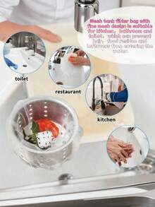 Kitchen Sink Filter, Vegetable Sink, Dishwasher Sink, Disposable Drainage Rack, Drainage Net, Disposable Sink Filter, Plant Sink, Swimming Pool Cleaning, Leak Proof Net, Pocket Style, Floor Drainage Net, Halloween And Christmas - Multicolor - View 8