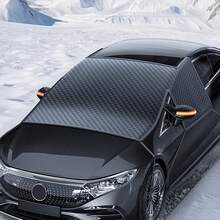 1pc Car Windshield Snow Cover, Thickened & Extended Winter Frost & Snow Shield, Sunshade & UV Protection, Car Sun Visor, Magnetic Snow Cover For Front Windshield, Car Sunshade, Car Snow Cover (2 Random Colors For Car Ears) - A - View 3