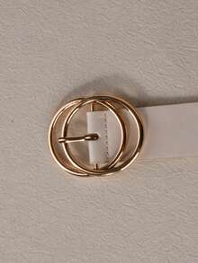 1pc Minimalist Fashion Versatile Women's Belt - Beige - View 2