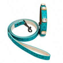 1pc Non-Choke Pet Dog Collar, Customized Pattern With Rhinestone Inlay, Suitable For Small And Large Dogs And Cats, Cat Leash, Leather Collar - Multicolor - View 26