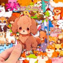 50pcs Animal Stickers, Vinyl Stickers, Suitable For Water Bottles, Laptops, Scrapbooks, Luggage, Journals, Skateboards, DIY Decals, Watercolor Aesthetic Stickers, Suitable For Teens And Adults - Yellow - View 5