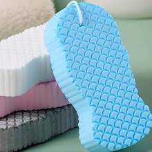 2pcs Set, (1pc Exfoliating Bath Sponge + 1pc Hook) - Gentle Skin Scrubber, Suitable For Rough Skin, Dead Skin Removal Massager, Bath Exfoliating Brush, Body Cleaning Bath Brush - Multicolor - View 6