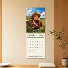 2027 Calendar Highland Cow Theme 12 Unique Beautiful Monthly Planner Schedule Display Great Birthday Home Indoor Decor Accessory,Christmas Gift,New Year Gift,Christmas - Multiple Styles - View 7