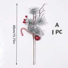 3pcs Christmas Decoration Christmas Berry Bouquet Artificial Pine Cone Christmas Tree Ornament Pine Needle Red Berry Arrangement Stem - Multicolor - View 10