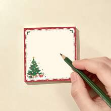 1/4 Pcs Christmas Tree Snowman Holiday Memo Pad, Cute Winter Christmas Design For Notes, Planner, To Do List, Study Office Desk Decoration - one-size - View 2