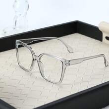 1 Pair Women's Black Square Frameless Glasses, Suitable For Daily Wear, Office Reading, High Definition Eyewear Accessory - Multicolor - View 4