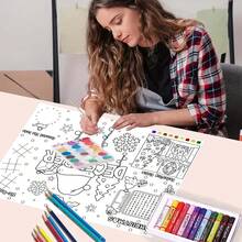 5pcs Christmas Coloring Mats Large Painting Coloring Doodle Cards Holiday Gift - Christmas - View 3