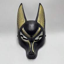 1pc Egyptian Anubis Mask, Black & Gold Half Face Mask, Cosplay Party Costume Prop - Multicolor - View 6