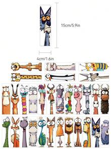 30pcs Funny Animal Bookmarks Decorative Small Cards Books Decorative Cards Reading Labeling Cards - A - View 2
