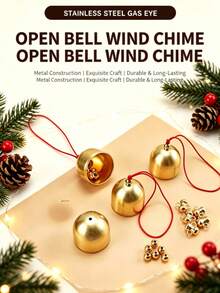 10pcs Metal Bell Wind Chime Christmas Bell Hanging Decor Accessories DIY Holiday Decoration Copper Small Bell Doorbell Loud Sound - Multiple Styles - View 8