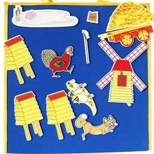 hoojojo 12 Pcs Rosie's Walk Felt Story Set, Storytelling Props, Parent-Child Interactive Activity, Educational Teaching Aid, Classroom Learning Tool, Back-To-School Essential - Multicolor - View 5