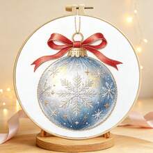 5 Christmas Pattern Handmade Embroidery Material Kits, Beginner-Friendly Entry-Level Embroidery Hoop DIY Set, Full Tool Kit With Instructions, Scissors, Threader, Home Decor Christmas Gift - Multicolor - View 5