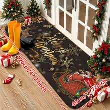 1/2/3pcs Christmas Theme Kitchen Rug, Flannel Kitchen Rug Comfortable Soft Absorbent Non-Slip Machine Washable With Non-Slip Backing Suitable For Multiple Scenes Entrance Living Room Bedroom Kitchen Dining Room Bathroom Laundry Room Hallway Home Decor Christmas Holiday Decoration Multi-Functional Mat - Multicolor - View 11