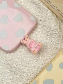 1PC Flocked Resin Cute Rabbit Phone/Tablet Charging Port Dustproof Waterproof Decorative Plug - Multicolor - View 1
