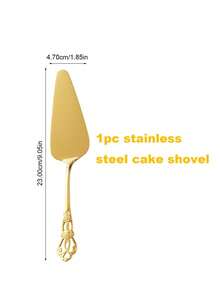 1pc/2pcs Vintage Stainless Steel Royal Cake Set, Cake Knife And Cake Server, Suitable For Dishwashing, Graduation, Party, Holiday, Travel, Gift - Multicolor - View 9