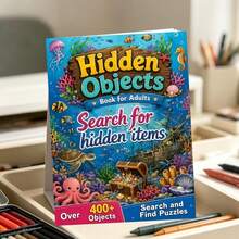 Mindfulness Art Coloring + Hidden Object Puzzle 2-In-1 Activity Book A4 Paperback Binding Suitable For Adults And Seniors Brain Training Stress Relief Gift - Single Piece - View 8