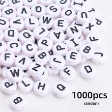 300 piezas de cuentas con letras o símbolos de 7x4mm para pulseras y collares de joyería, múltiples colores y estilos, corazón, estrella, símbolo, paz, cruz, letra - Multicolor - Ver 15