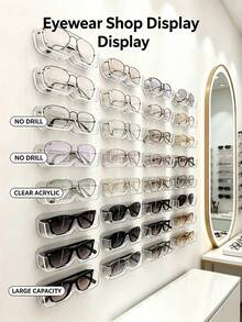 Punch‑Free Eyeglasses Wall Storage Rack,Sticky Fashion Glasses Display Holder,Glasses Wall Mount Organizer For Home Decor Eyewear Shop Showcase - View 1