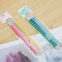 Triangular HB Pencil 4pcs Set, Macaron Colorful Pencil Body With Eraser Head, Corrective Grip Writing Pencil For Elementary Students, Student Stationery - Triangular Pencil - View 4