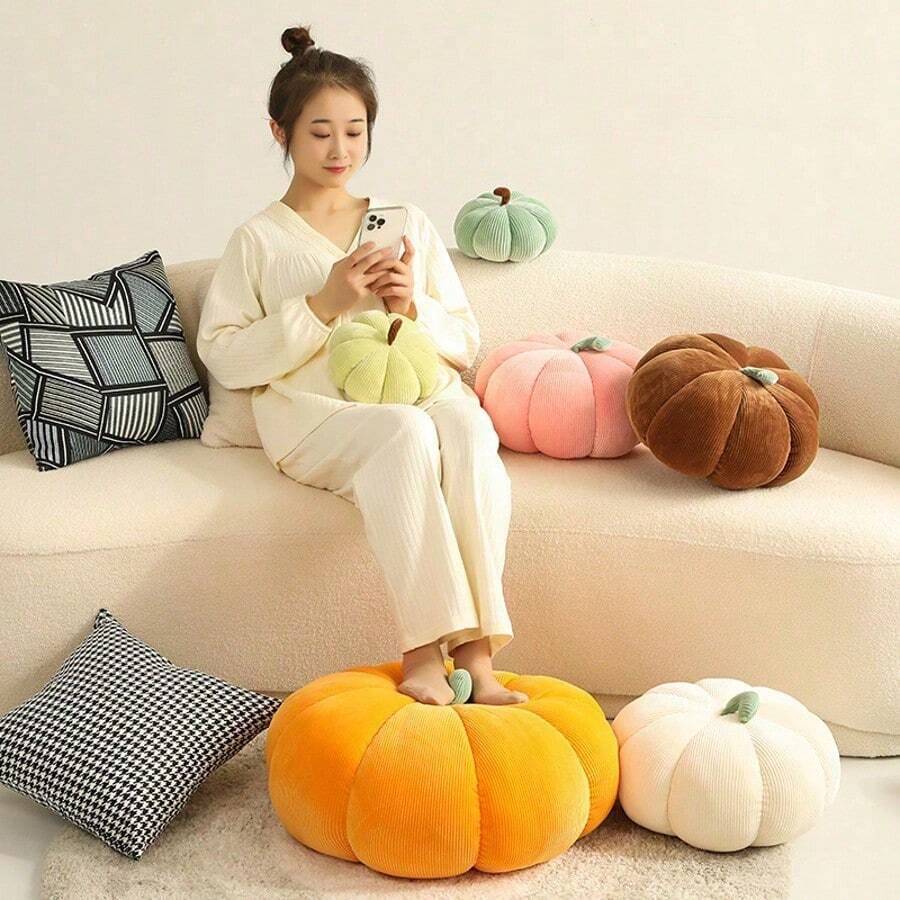 Bantal Lempar Berbentuk , Bantal Dekoratif Berbulu Bergaris, Bantal Peluk, Sandaran Kaki, Lembut dan Nyaman, Dekorasi Rumah Musim Gugur Halloween, Tersedia Berbagai Warna - MultiWarna - View 1