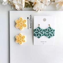Christmas Tree Clay Cutter, Christmas Winter Polymer Clay Cutter Set, Synthetic Resin, Handmade Tools, Art Clay Molds, DIY Jewelry Making Supplies - Yellow - View 4