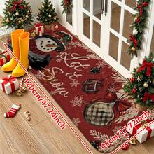 1/2/3pcs Christmas Theme Kitchen Rug, Flannel Kitchen Mat, Soft Comfortable Absorbent Non-Slip Machine Washable With Anti-Slip Backing, Multi-Functional Home Floor Mat For Entryway, Living Room, Bedroom, Kitchen, Dining Room, Bathroom, Laundry Room, Hallway, Patio, Holiday Christmas Decor Mat - Multicolor - View 12