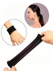 1/20pcs High Elasticity Super Wide Seamless Hair Bands - Non-Damaging Hair Ties, Perfect For Women's High Ponytails - Black - View 2