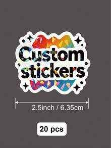 20-80pcs Size 5.1cm-8.9cm Custom Cracked Window Holographic Waterproof Die Cut Stickers For Business Logo, Custom Die-Cut Logo Labels, Custom Stickers Personalized Waterproof Individually Kiss Cut Out Labels - Multicolor - View 12